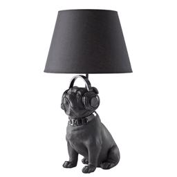 Smuk bordlampe med Bulldog i farven sort